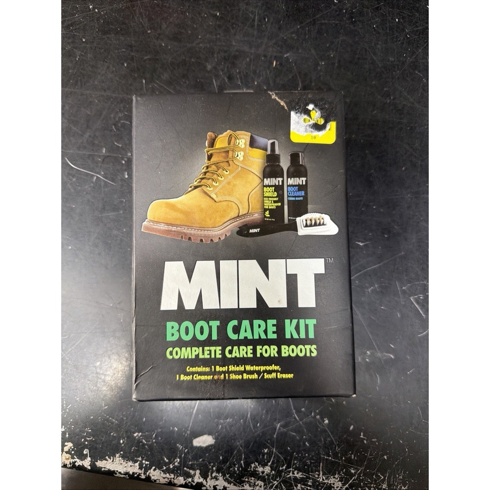 Mint brand boot care kit, which features a cleaner and waterproofer for boots